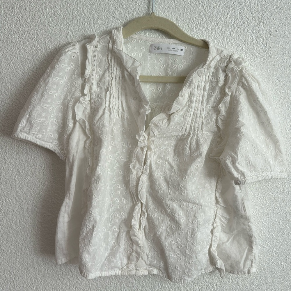 Zara girls white top size 7